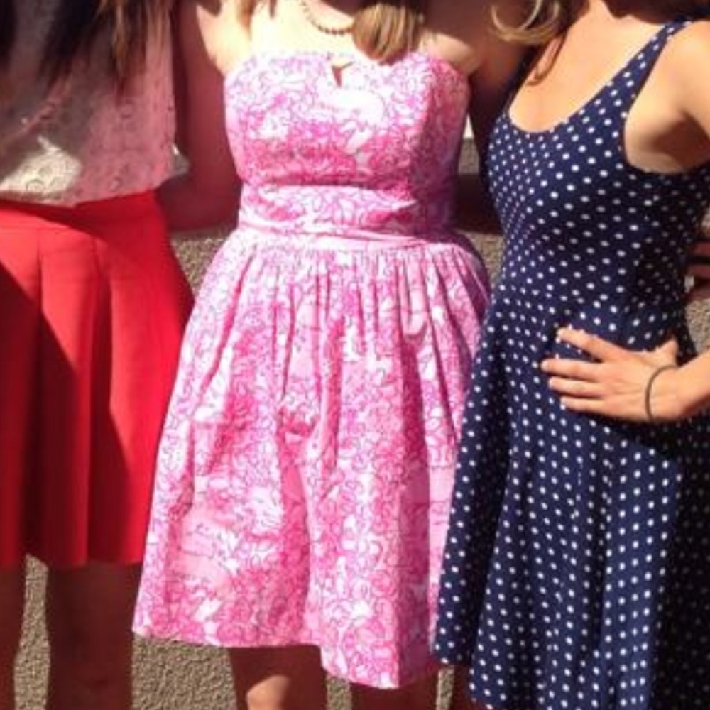 Lily Pulitzer pink strapless sundress
